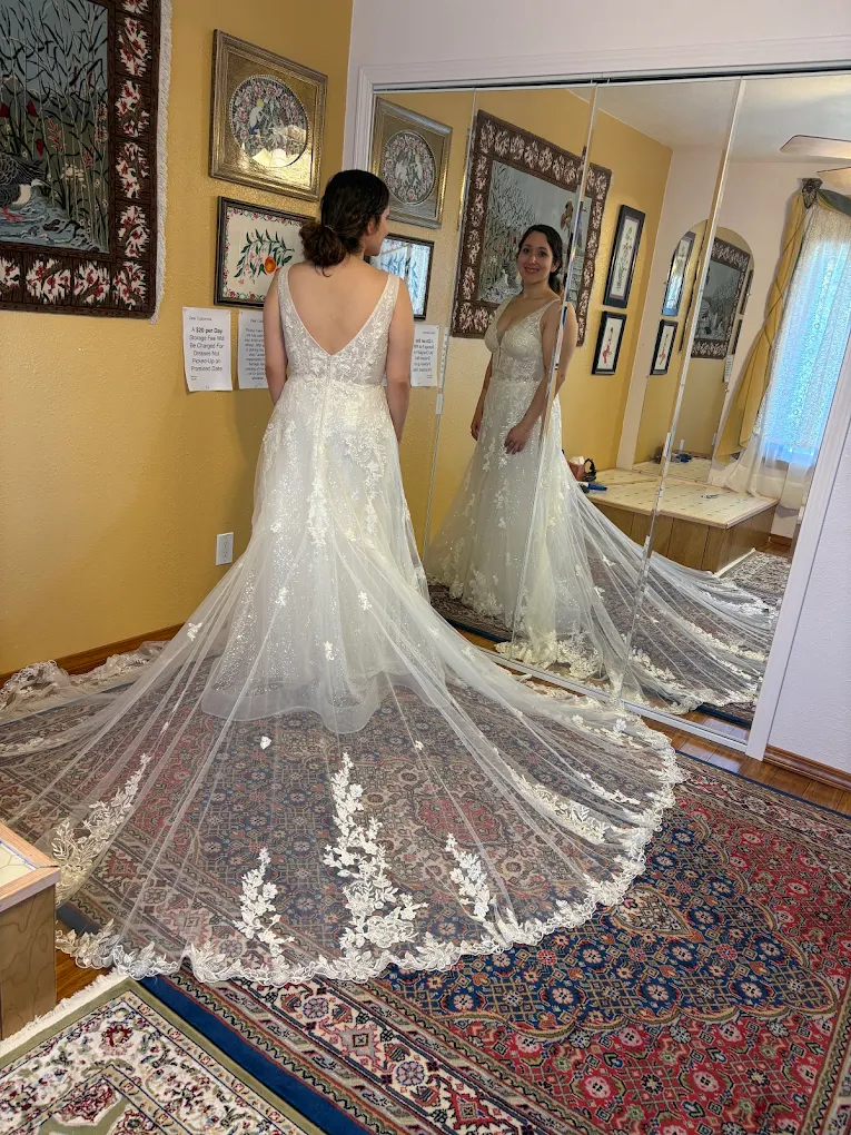 Wedding Dress with Lace Train Alteration